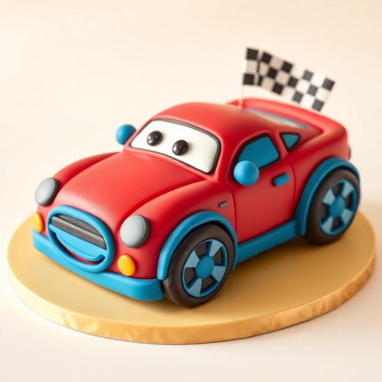 Racing Car Fondant Cake